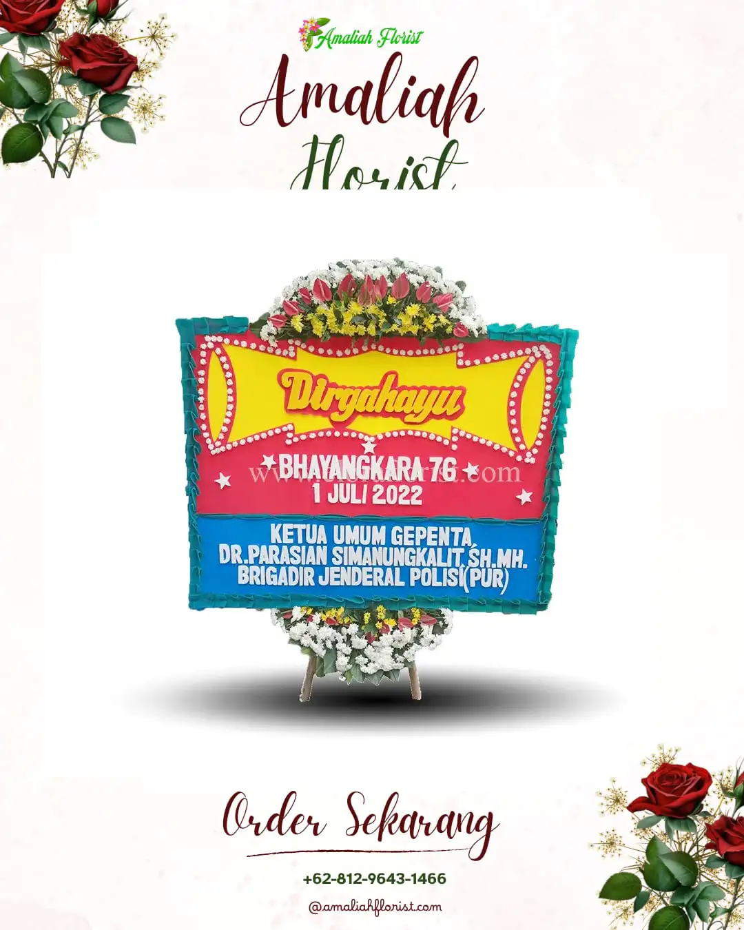 Papan Bunga HUT Ulang Tahun Palem Raya