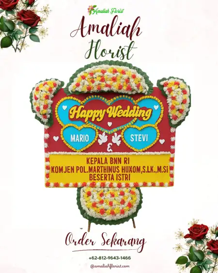Papan Bunga Pernikahan Palem Raya